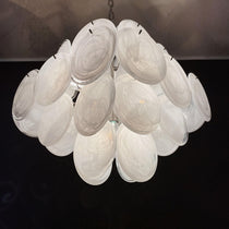 Murano Glass White Disks Chandelier 36