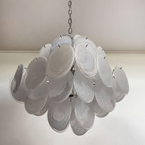 Murano Glass White Disks Chandelier 36