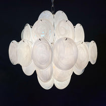 Murano Glass White Disks Chandelier 36