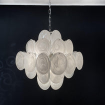 Murano Glass White Disks Chandelier 36