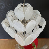 Murano Glass White Disks Chandelier 36
