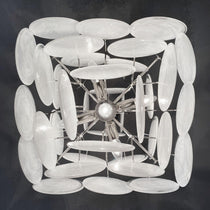 Murano Glass White Disks Chandelier 36