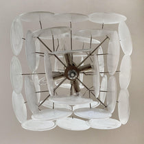 Murano Glass White Disks Chandelier 36