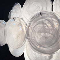 Murano Glass White Disks Chandelier 36