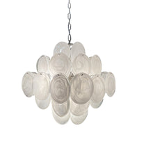Murano Glass White Disks Chandelier 36