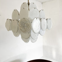 Murano Glass White Disks Chandelier 36
