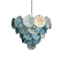 Murano Glass Blue Disks Chandelier