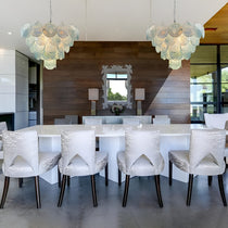 Murano Glass Blue Disks Chandelier