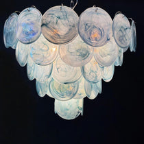 Murano Glass Blue Disks Chandelier