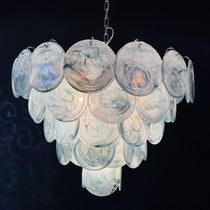 Murano Glass Blue Disks Chandelier