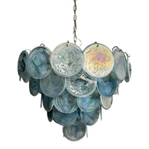 Murano Glass Blue Disks Chandelier