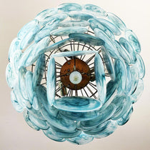 Murano Glass Blue Disks Chandelier