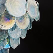 Murano Glass Blue Disks Chandelier