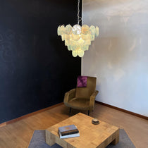 Murano Glass Blue Disks Chandelier