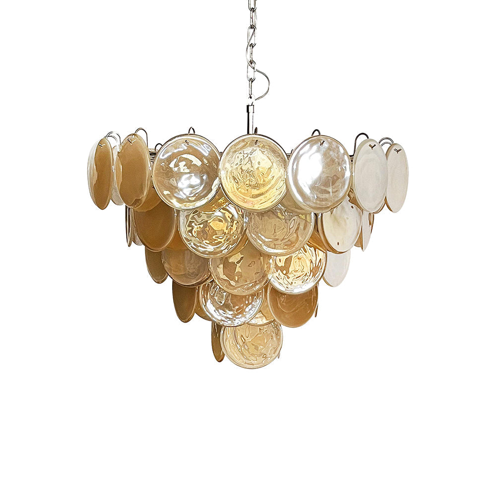 Murano Glass Gold Disks Chandelier