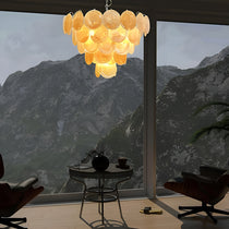 Murano Glass Gold Disks Chandelier
