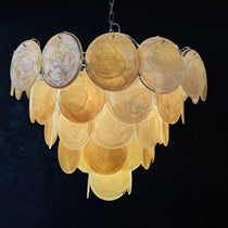 Murano Glass Gold Disks Chandelier