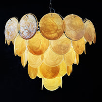 Murano Glass Gold Disks Chandelier
