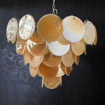 Murano Glass Gold Disks Chandelier