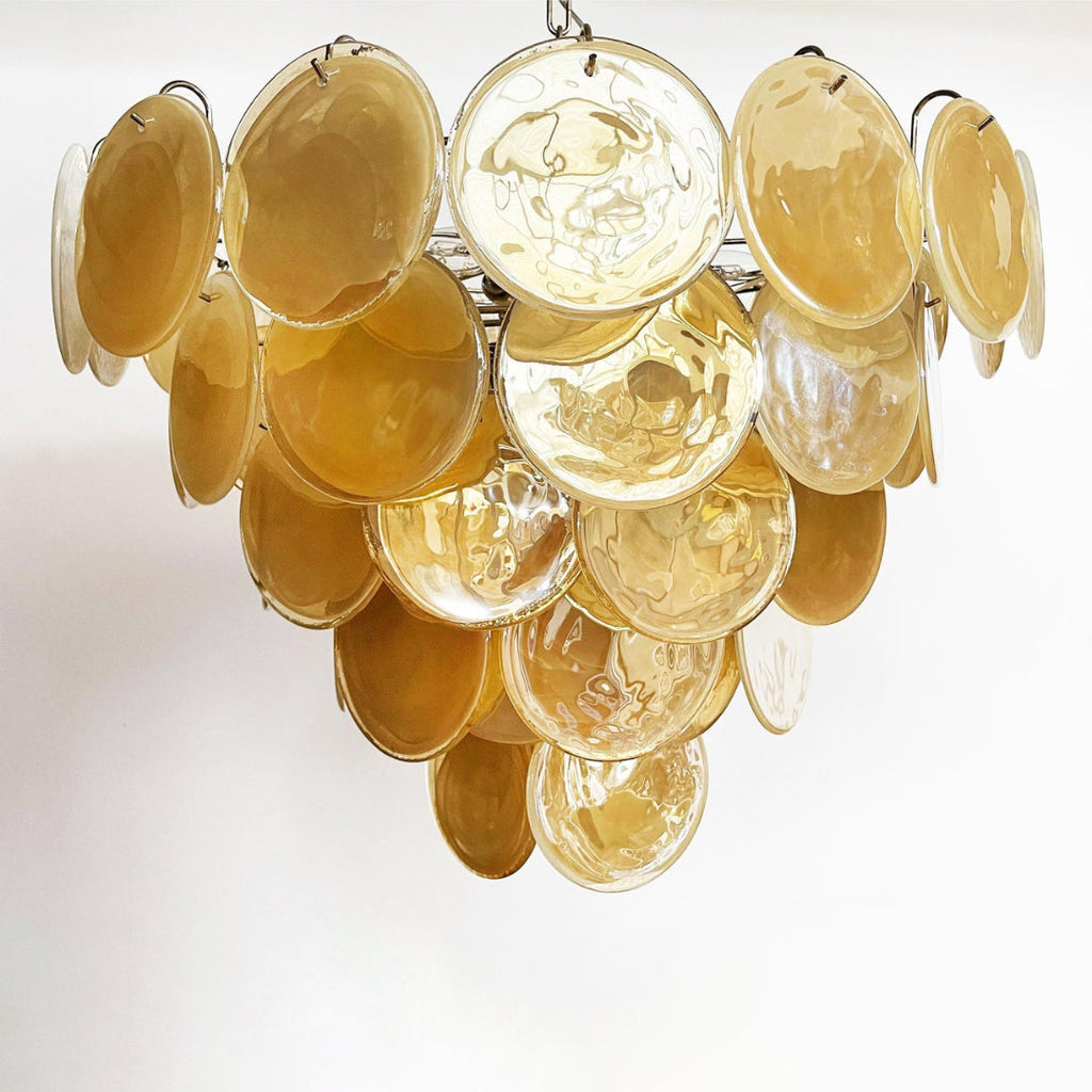 Murano Glass Gold Disks Chandelier