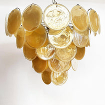 Murano Glass Gold Disks Chandelier