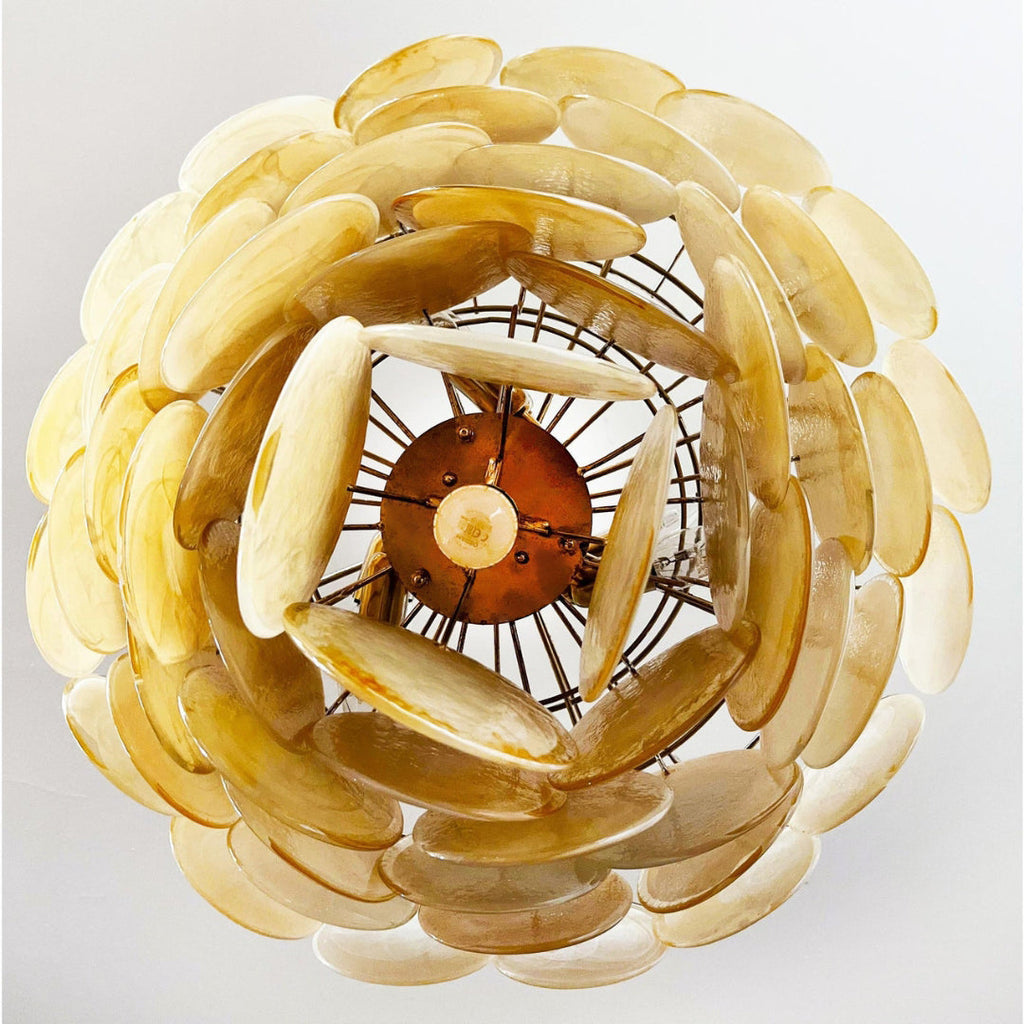 Murano Glass Gold Disks Chandelier