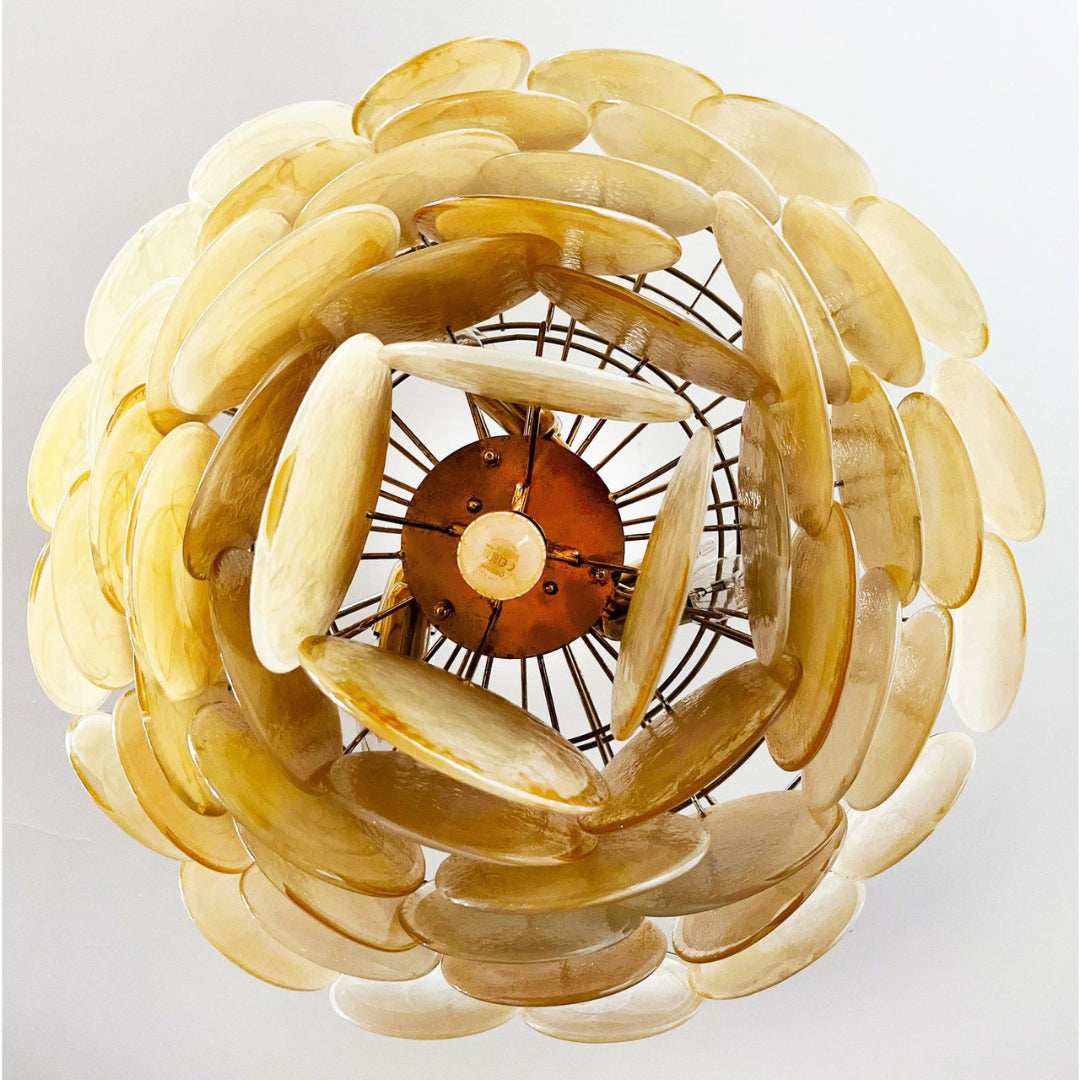 Murano Glass Gold Disks Chandelier