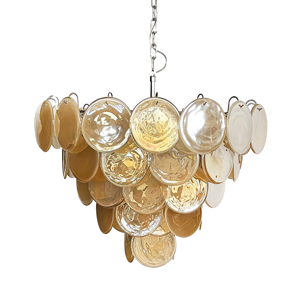Murano Glass Gold Disks Chandelier
