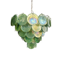 Murano Glass Green Disks Chandelier