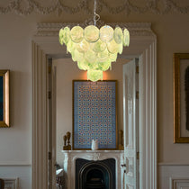 Murano Glass Green Disks Chandelier
