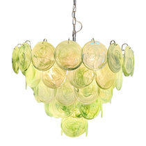 Murano Glass Green Disks Chandelier