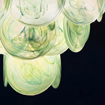 Murano Glass Green Disks Chandelier