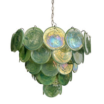 Murano Glass Green Disks Chandelier