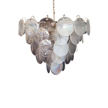 Murano Glass Iridescent Disks Chandelier