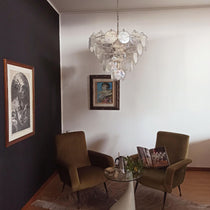 Murano Glass Iridescent Disks Chandelier