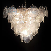 Murano Glass Iridescent Disks Chandelier