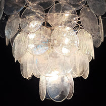 Murano Glass Iridescent Disks Chandelier