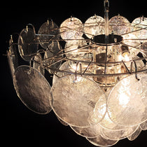 Murano Glass Iridescent Disks Chandelier