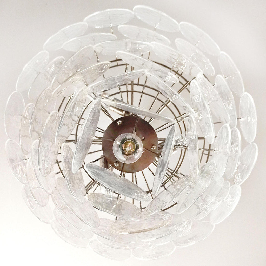 Murano Glass Iridescent Disks Chandelier