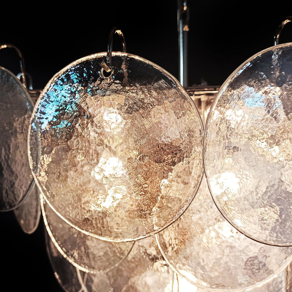 Murano Glass Iridescent Disks Chandelier
