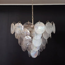 Murano Glass Iridescent Disks Chandelier