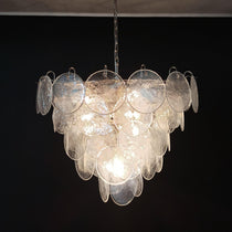 Murano Glass Iridescent Disks Chandelier