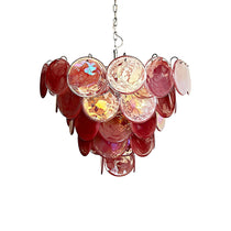 Murano Glass Pink Disks Chandelier 27.6"D