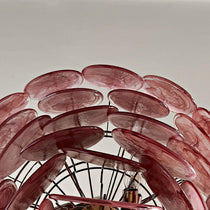Murano Glass Pink Disks Chandelier 27.6"D