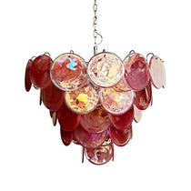 Murano Glass Pink Disks Chandelier 27.6"D