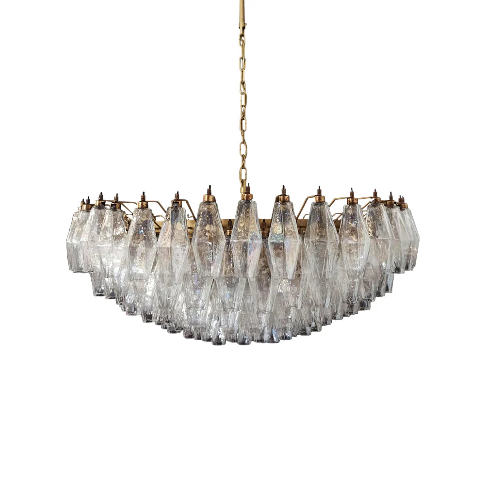 Murano Faceted Transparent Glass Chandelier Main image