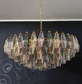 Murano Faceted Multicolor Glass Chandelier
