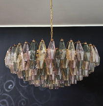 Murano Faceted Multicolor Glass Chandelier