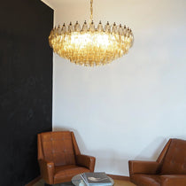 Murano Faceted Smoked Glass Chandelier