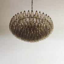 Murano Faceted Smoked Glass Chandelier